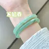 Colección de Pulseras Más Vendida en Tiktok: Jade Imitación, Emite Sonido con Cada Movimiento, Estilo Nuevo Chino Retro, Transparente como el Hielo, No se Desvanece, Verde Tianshan, Hecho a Mano