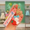 Lindo llavero de muñeca Sanrio con melodía de fresa Kulomi, colgante para bolso escolar, llavero de coche, accesorio