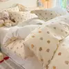 Colección nueva 2026: Juego de ropa de cama de cuatro piezas, 100% algodón, engrosado, cepillado y estampado, que incluye una funda de edredón, una sábana plana y una sábana ajustable
