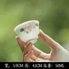 Serie de Juego de Té Pintado a Mano de las Dinastías Tang y Song, Juego de Té Kung Fu para Uso Doméstico, Incluye Gaiwan, Tetera, Tazas de Té, Posavasos, Recipiente para Té y Colección de Cuchara para Té