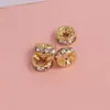 Flor de Rosa Zircônia Anel com Furo Grande Contas Soltas Banhado a Ouro 18K Cor Duradoura Acessórios para Joias DIY Materiais para Miçangas