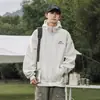 Sudadera Gruesa con Media Cremallera para Hombre Sudadera de Invierno Engrosada con Capucha Estilo Americano Color Sólido Top Abrigo Cálido de Forro Polar Moderno