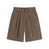 Pantalones Cortos de Verano para Hombre Estilo Hong Kong Nuevos de Moda Botón Casuales Juveniles Sueltos Resistentes a las Arrugas Pantalones de Cinco Puntos
