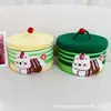 Venta al por mayor directa de fábrica cesta tejida hecha a mano caricatura lindo perrito cesta de costura de escritorio caja de almacenamiento para bocadillos y cosméticos