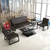 Conjunto de Sofá e Mesa de Centro para Escritório, Banco Simples de Ferro para Três Lugares, Banco Longo para Recepção, Sofá de Escritório
