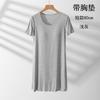 Camisola Modal com Bojo Solta Plus Size Anti-volume Pijama Roupa de Casa Fina Feminina Vestido de Verão de Manga Curta