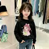 Camiseta versátil de manga larga de algodón puro a la moda estilo coreano para niños, nuevo estilo de otoño, linda camiseta interior de dibujos animados para niñas y niños pequeños