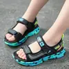 2026 Comércio Exterior SGS Verde Em Estoque Casual Estilo Coreano Respirável Meninos Bebês Tecido Sapatos de Praia