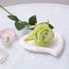 Rosa Artificial Azul Hielo Tallo Único Cabeza Curva Estilo Europeo Flor Falsa para Decoración de Interiores Ramo de Boda Personalización Transfronteriza
