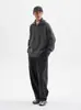 Suéter Vintage com Meio Zíper para Homens, Tricô Novo para Outono e Inverno para Casais com Gola Lapela, Peça Básica Estilo Japonês