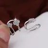 Versão coreana de brincos de pressão com diamantes de dupla cintilação brincos de temperamento feminino brincos de metal floral fashion brincos à vista