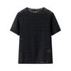 Aliexpress Comercio Exterior Transfronterizo Ropa Europea y Americana al por Mayor 2025 Verano Nuevo Estilo Sencillo y Versátil Manga Corta Calada Fina