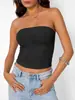 Moda Femenina Transfronteriza Europea y Americana 2026 Nuevo Top Caliente de Venta Primavera/Verano para Mujer de Color Sólido sin Mangas Hombros Descubiertos