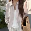 Camisa de Algodón Lino Blanca para Mujer Verano Sin Planchar Antiarrugas Lino Protección Solar Camisa Persona Ligera Alta Inteligencia Sentido Manga Larga Cárdigan Ropa de Abrigo