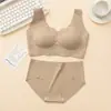 Conjunto de ropa interior sin costuras personalizada para mujer, sin varillas, minimiza bustos grandes, talla extra, sujetador y top deportivo con soporte y que embellecen la espalda