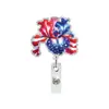 Hebilla Floral Hebilla de Tirador con Pergamino Insignia de Aniversario Tarjeta de Identificación Acrílica Independencia Americana Pinza de Cocodrilo Retráctil