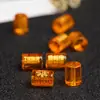 Cristal Amarelo Cinco Caminhos Deus da Riqueza Cinco Elementos Bagua Estampagem Dourada Escritura Três Harmonias Contas de Barril Contas Redondas DIY Contas Soltas Acessórios Estilo Chinês