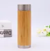 Termo de Cáscara de Bambú Botella de Agua Taza de Agua para Coche Taza de Bambú Taza de Café de Acero Inoxidable Portátil al por Mayor Portátil Montado en Coche