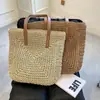 Bolso de Paja Tejida de Gran Capacidad Estilo Ins, Bolso Cruzado Versátil Casual para Mujer, Bolso Tejido de Moda Estilo Bosque, Bolso de Playa