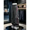 Pantalones Deportivos Casuales de Moda para Hombre de Otoño, Pierna Recta Holgada, Tres Rayas, Versátiles, con Cordón para Hombre