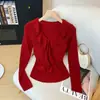 Suéter de Punto OEM 2026 Diseño Nuevo de Otoño con Mangas Largas y Volantes para Mujer, Ropa de Abrigo de Otoño e Invierno, Capa Base de Punto