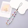 Cadena de Perlas Estilo Chanel para Teléfono con Colgante de Flor Pequeña, Correa para Teléfono, Decoración de Cuentas para Funda de Teléfono, Cadena Anticaída para Mujeres