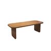 Mesa de comedor moderna y sencilla de madera de álamo, de madera maciza, para apartamentos pequeños, mesa de comedor rectangular de troncos, banco de trabajo para sala de estar