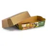 Bandeja Desechable Universal Forma de Barco Bandeja Fina para Empaque de Frutas Caja para Fresas Bandeja de Papel para Frutas Comercial Venta al por Mayor