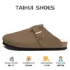 Quanzhou Shoe Expo Chinelos de Algodão com Biqueira Fechada para Homens e Mulheres, Outono e Inverno, Forrados com Lã, Chinelos Espessos para Interior, Chinelos de Algodão para Exportação Masculina