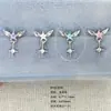 Hengguang Acero de Titanio 316L Stud para Cartílago del Oído Pendientes Colgantes de Estrella de Cinco Puntas Ala Joyería Versátil para Perforaciones Accesorios para el Cuidado del Oído