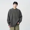 Suéter Maillard Masculino Outono e Inverno Estilo Preguiçoso Versátil Adolescente Suéter de Tricô Solto Casual Suéter de Tricô para Casal