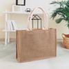 Bolsa de Lino en Blanco Hecha a Medida Bolsa de Lino Muji Bolsa de Lino Portátil Bolsa Tote de Yute para Compras con Impresión de Logotipo