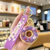 Llavero de Rosquilla Grande Realista Creativo de Dibujos Animados Muñeca de Postre de Goma Suave Accesorio Colgante Lindo para Bolso