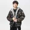 Jaqueta Masculina Camuflada de Algodão da Jack com Gola de Pelo com Capuz para o Inverno