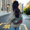 Hong Kong Estilo Casual Satchel 2024 Nova Moda Carta Cor Contraste Esportes Ao Ar Livre Bolsa Crossbody Grande Capacidade Bolsa de Ombro para Homens