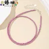 Super Popular Collar de Piedra con Facetas de Cristal, Viene con una Tarjeta, Cadena de Cola Plateada, Versátil para el Uso Diario, Unisex, Venta al por Mayor Transfronteriza