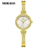O novo relógio feminino de luxo leve da MOKAGO é um relógio de pulso elegante e sofisticado, disponível no atacado diretamente do fabricante, com pulseiras cravejadas de diamantes e movimento a quartzo à prova d'água.