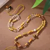 Nuevo Colgante de Citrino y Ojo de Tigre Estilo Chino Cuerda Colgante Thangka Estilo Palacio Chino Cristal Zakilam Collar