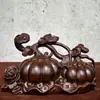 Adorno de Calabaza de Ébano, Simbolizando Prosperidad y Cosecha, Adecuado para Sala de Estar, Aparador de Entrada, Decoración de Estante de Exhibición, Regalo de Inauguración