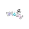 Clavos para Hueso de Oreja Geométricos Curvos Dulces y Exquisitos Micro-Pavimentados con Circonita Hensen Pendientes de Piercing Elegantes de Alta Gama para Chicas