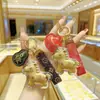 Año del Caballo, Llavero de Hazte Rico al Instante, Colgante Dorado de Aleación de Oro Puro, Colgante para Mochila y Teléfono, Regalo de Cumpleaños para Novia, Venta al por Mayor