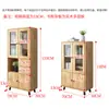 Estantería de Madera Maciza Nórdica con Puertas de Cristal, Vitrina de Pie para Estudio, Estantería de Almacenamiento Simple de Madera de Caucho para Habitación Infantil, Uso Doméstico