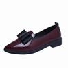 Sapatilhas Casuais de Bico Fino com Laço para Mulheres, Sapatos de Couro Simples para Calçar e Ir ao Trabalho para Mulheres, Verão