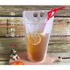 Bolsa desechable cepillada para bebidas, bolsa portátil para llevar, bolsa autosellante, bolsa de embalaje para bebidas calientes y frías, té de leche, leche de soja