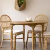 Silla con Respaldo de Ratán Tejido Usada B&B Retro Natural Ratán Real Silla para Mesa de Comedor Silla de Comedor para el Hogar Silla de Ocio para Balcón