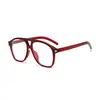 Gafas de Sol para Hombre 2026 Nuevo Modelo de Gama Alta Doble Puente Estilo Aviador Estampado de Leopardo Lentes Marrones Montura Grande Estilo Europeo y Americano Gafas de Sol para Mujer
