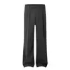 Zp659 Calle Principal Estilo Americano Unisex Lana Retro Estilo Old Money Diseño de Color Sólido Pantalones de Vestir Rectos Ligeramente Acampanados para Hombre