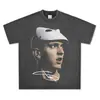 Sudadera con capucha y estampado de Eminem Hip Hop Americano Hip Hop Lavada Peso Pesado Algodón Puro Al por Mayor