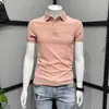 Camisa Polo para Hombre de Manga Corta 2024 Nueva Moda Verano Ajuste Delgado Bordada Camiseta de Marca de Moda de Gama Alta Camiseta de Negocios Lies