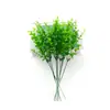 Hoja de Eucalipto Artificial Rama Única 5 Horquillas Plástico Follaje Falso Arreglo Floral para el Hogar Césped Decorativo Fondo de Boda Decoración de Pared Vegetal